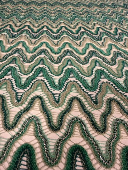 Zigzag Mesh Fabric Green Tones