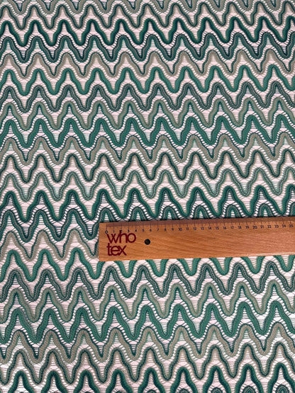 Zigzag Mesh Fabric Green Tones
