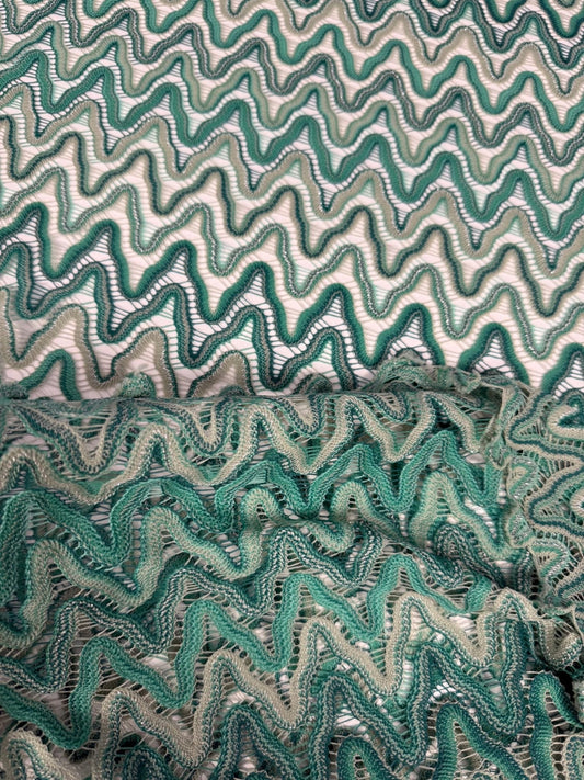 Zigzag Mesh Fabric Green Tones