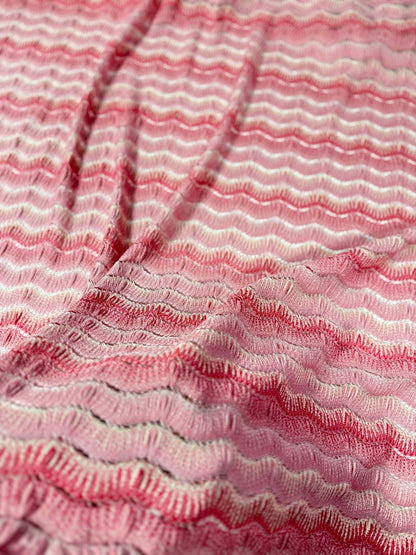 Zigzag Mesh Fabric in Pink Tones