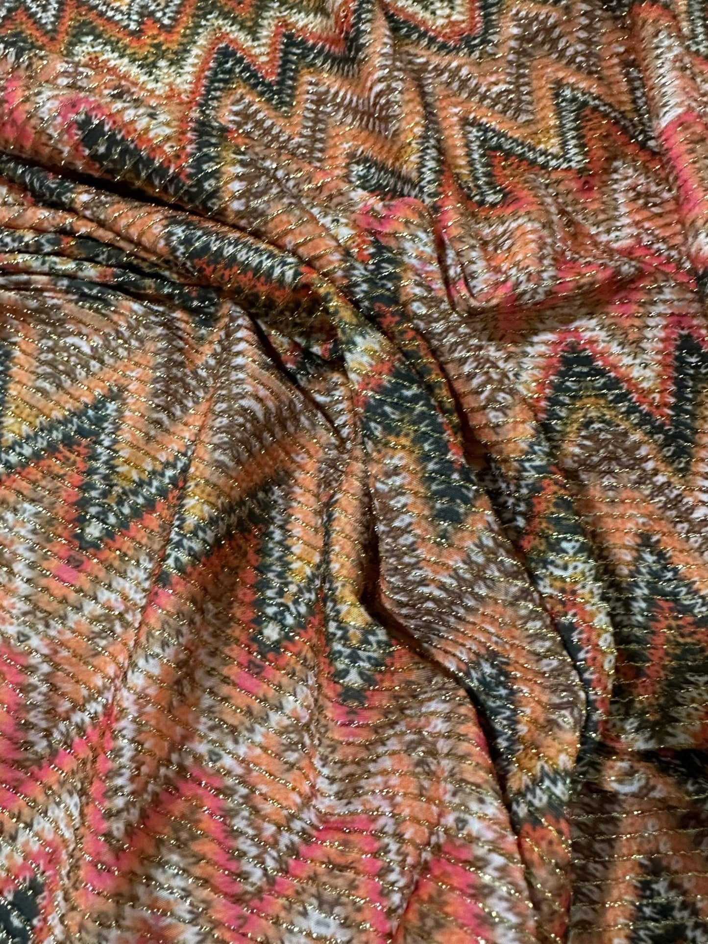 Zigzag Shimmer Ottoman Fabric - 4-Way Stretch Upholstery Material