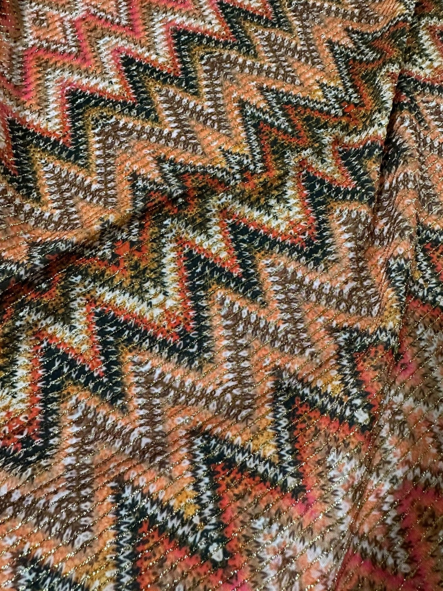 Zigzag Shimmer Ottoman Fabric - 4-Way Stretch Upholstery Material