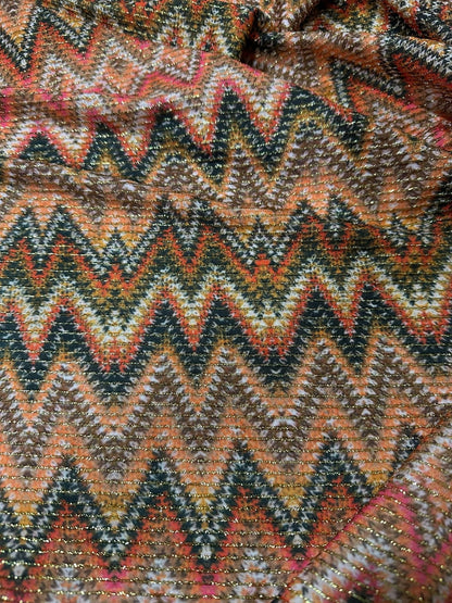 Zigzag Shimmer Ottoman Fabric - 4-Way Stretch Upholstery Material