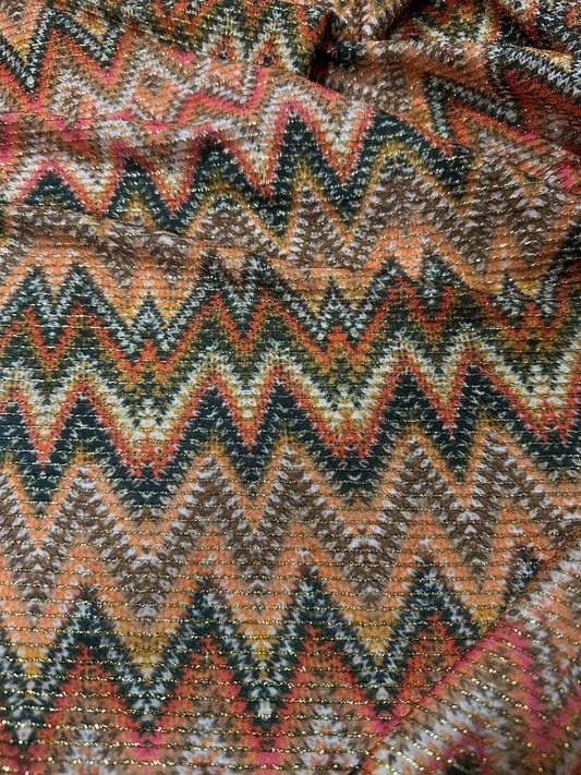 Zigzag Shimmer Ottoman Fabric - 4-Way Stretch Upholstery Material