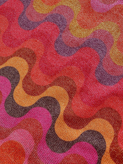 Zigzag Pattern Fabric, Shimmer Spandex Fabric, spandex 4-way stretch fabric, Evening dress fabric