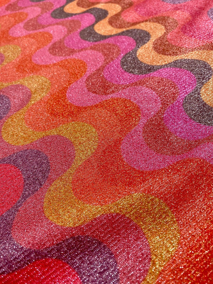 Zigzag Pattern Fabric, Shimmer Spandex Fabric, spandex 4-way stretch fabric, Evening dress fabric