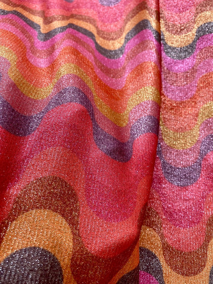 Zigzag Pattern Fabric, Shimmer Spandex Fabric, spandex 4-way stretch fabric, Evening dress fabric