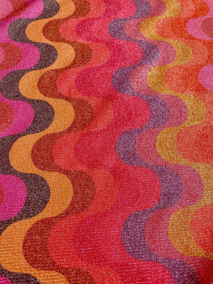 Zigzag Pattern Fabric, Shimmer Spandex Fabric, spandex 4-way stretch fabric, Evening dress fabric