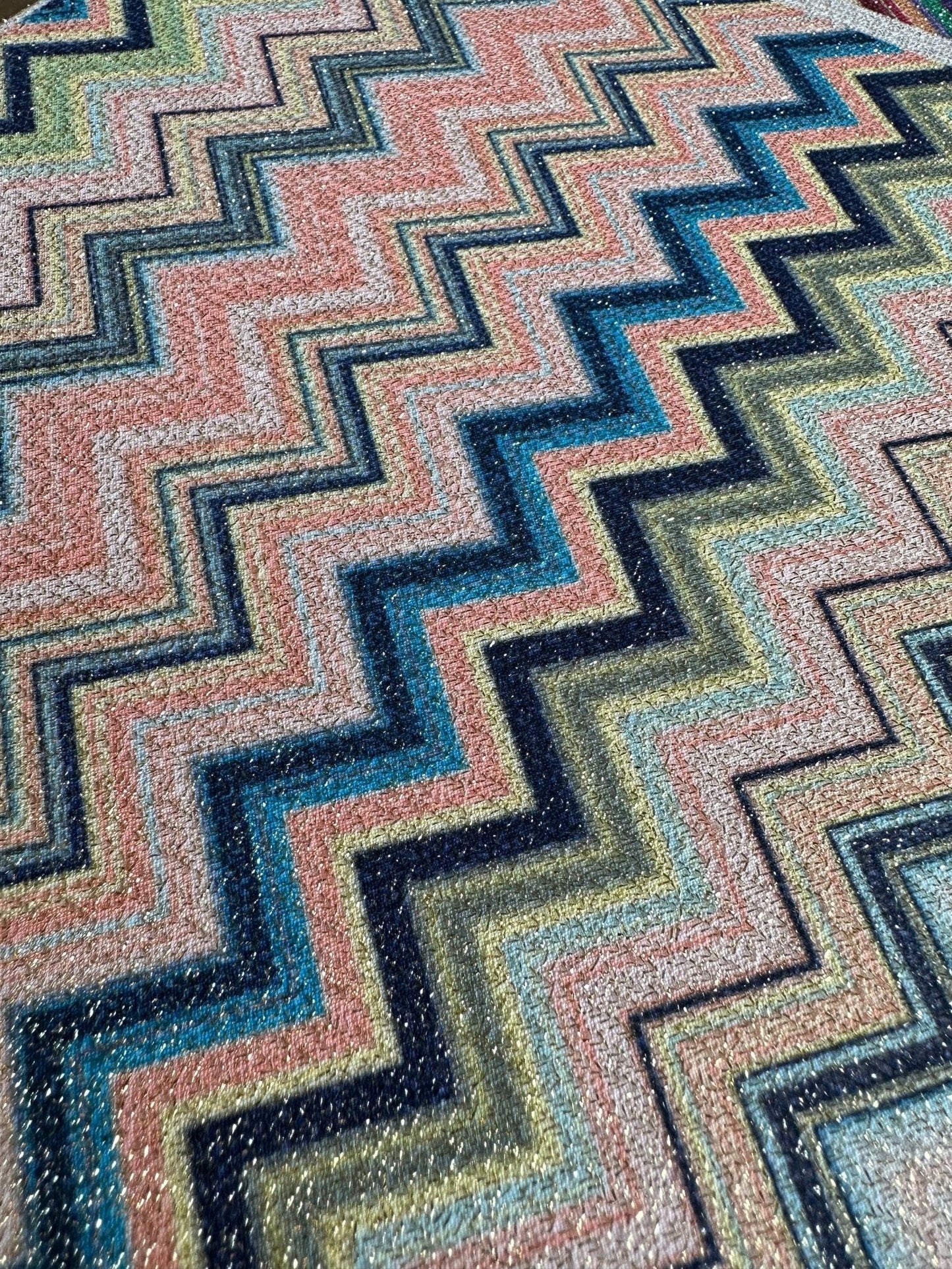 Zigzag Knit Lurex Fabric