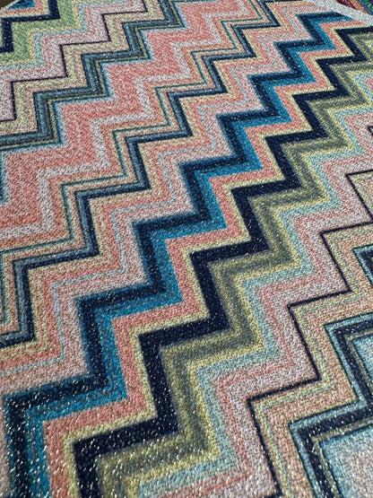 Zigzag Knit Lurex Fabric