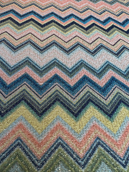 Zigzag Knit Lurex Fabric
