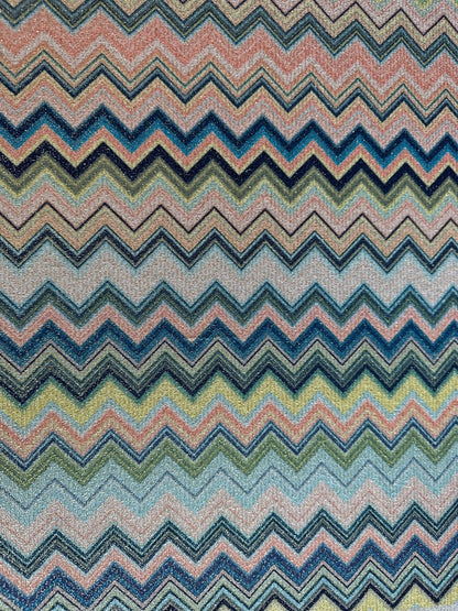 Zigzag Knit Lurex Fabric