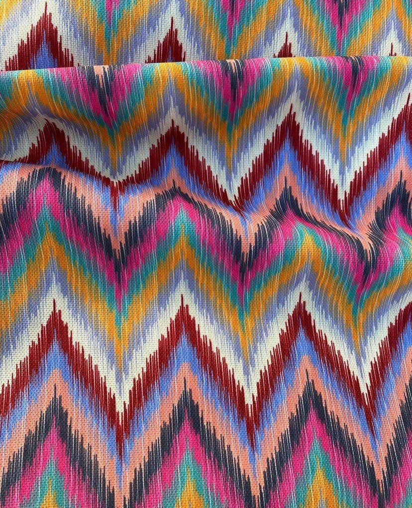 Zigzag Chevron Upholstery Fabric in Vibrant Colors