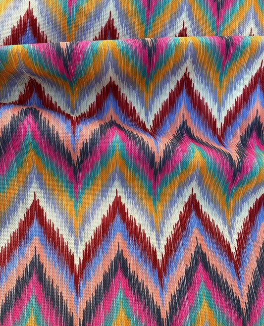 Zigzag Chevron Upholstery Fabric in Vibrant Colors